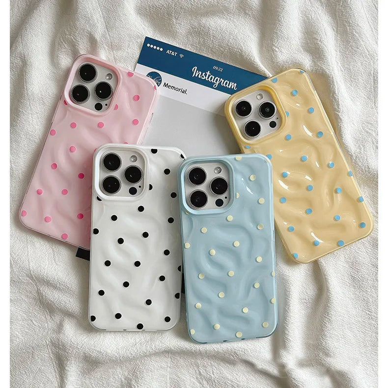 Love Polka Dot Silicone Case – Multi iPhone
