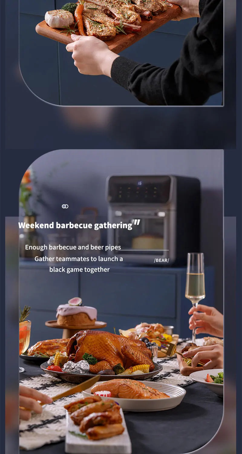 10L Large Capacity Electric Air Fryer with 360° Convection Baking