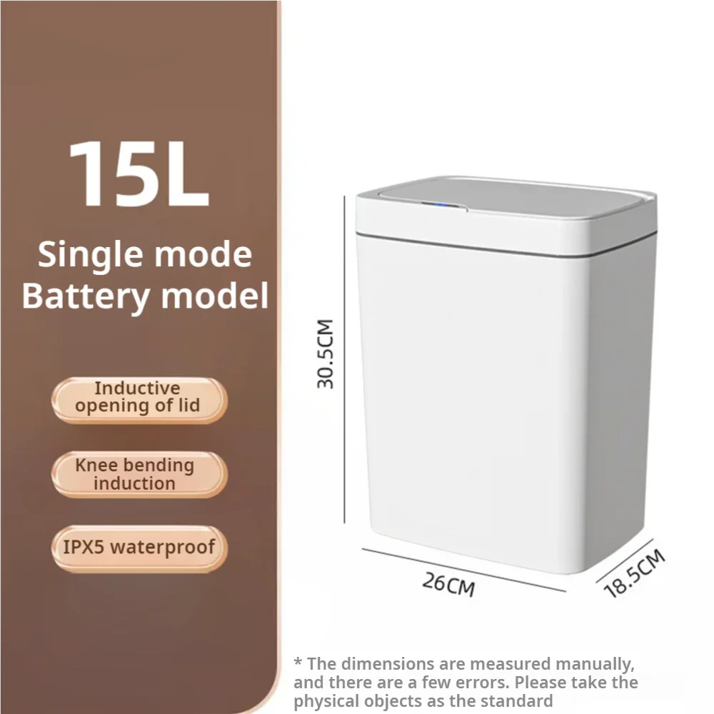 15L Smart Sensor Trash Can with Auto Bagging