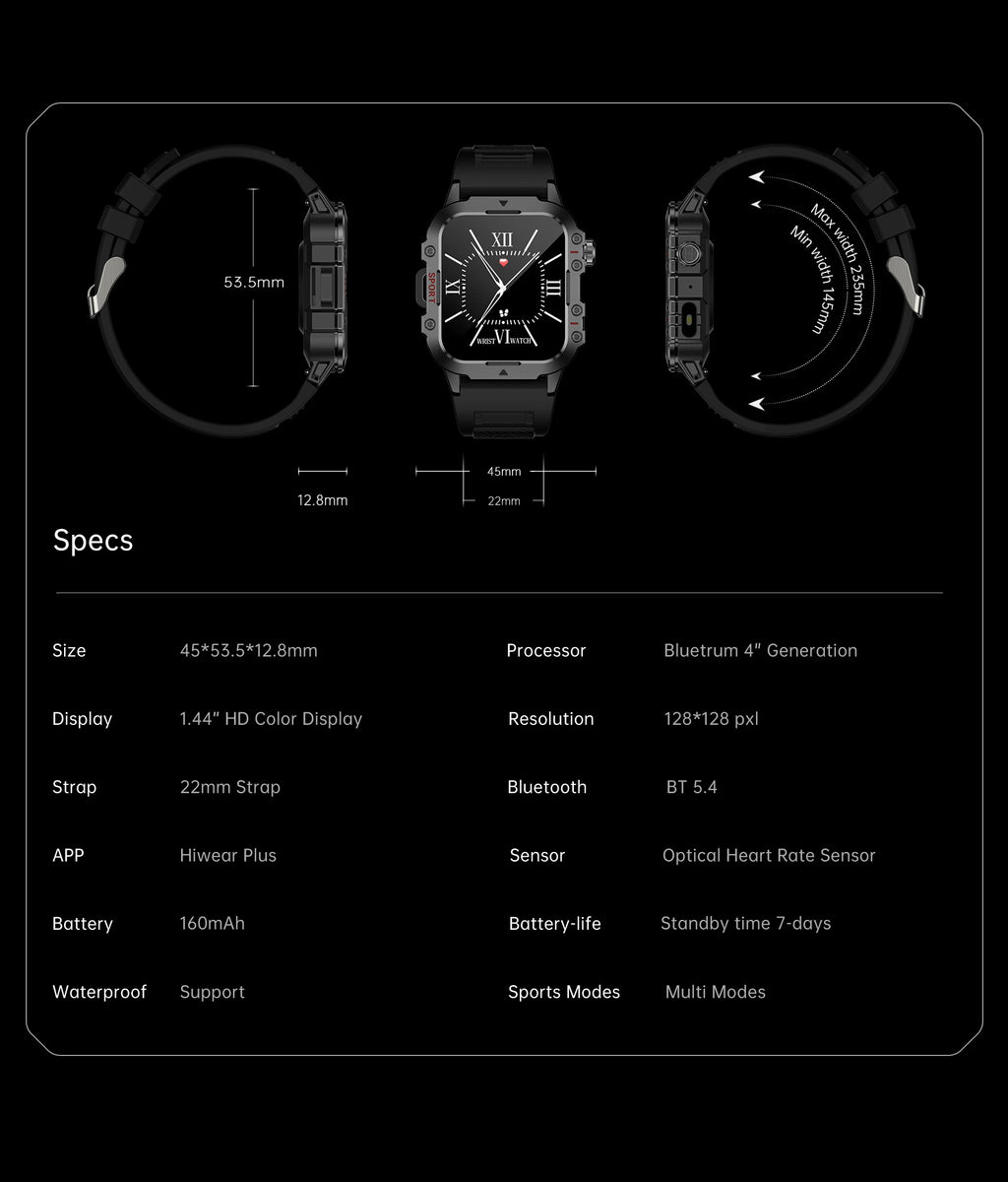 Smart Watch 1.44" – Bluetooth Call & Health