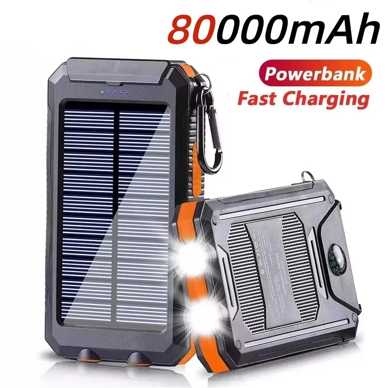Solar Power Bank 80000mAh – Fast Charging