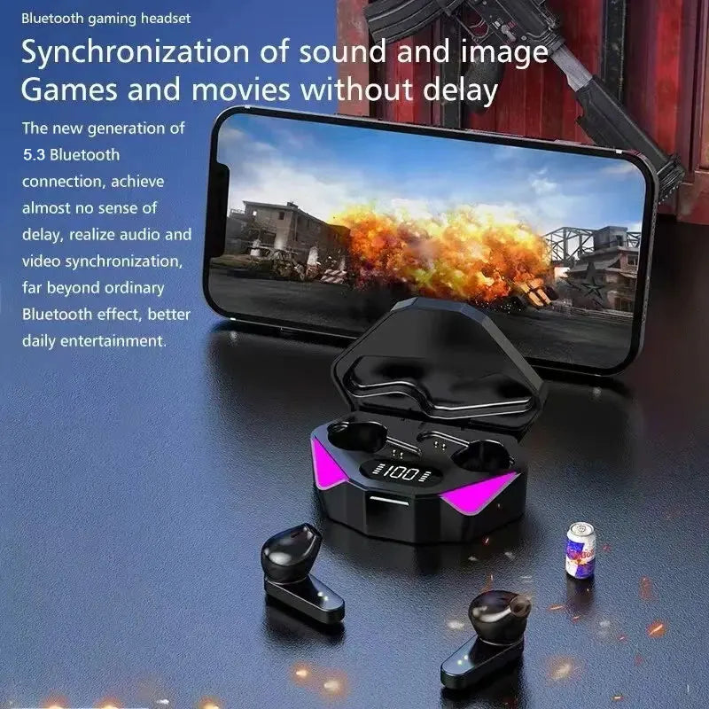 X15 Gaming TWS Earbuds Noise Cancelling LED