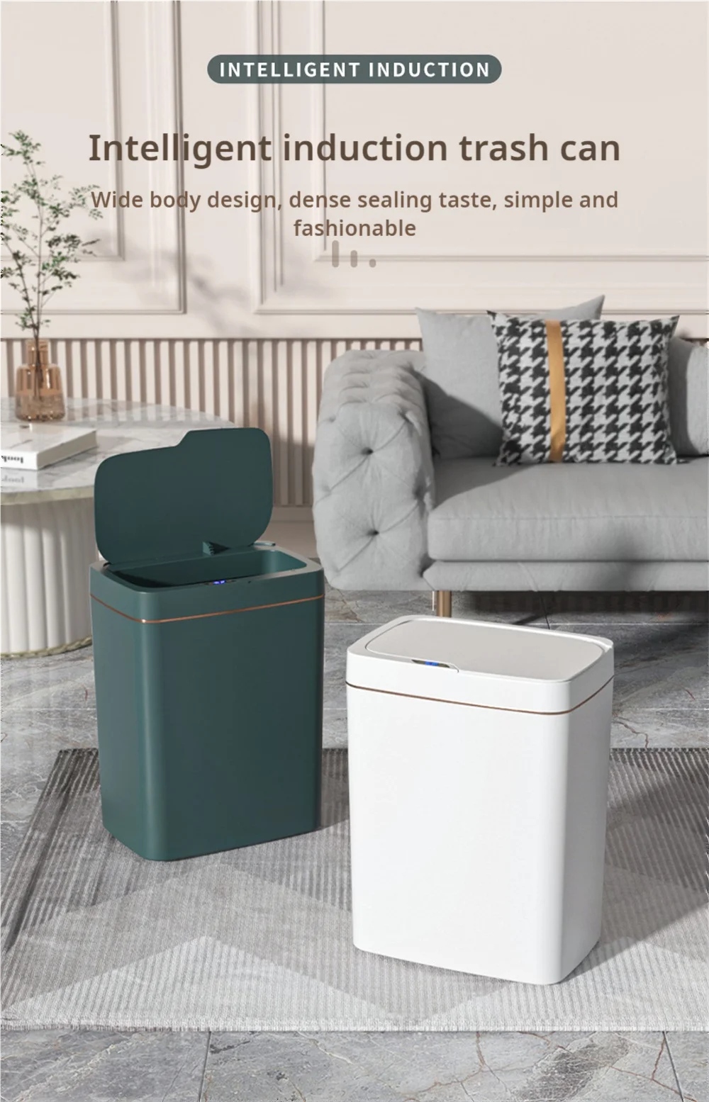 15L Smart Sensor Trash Can with Auto Bagging