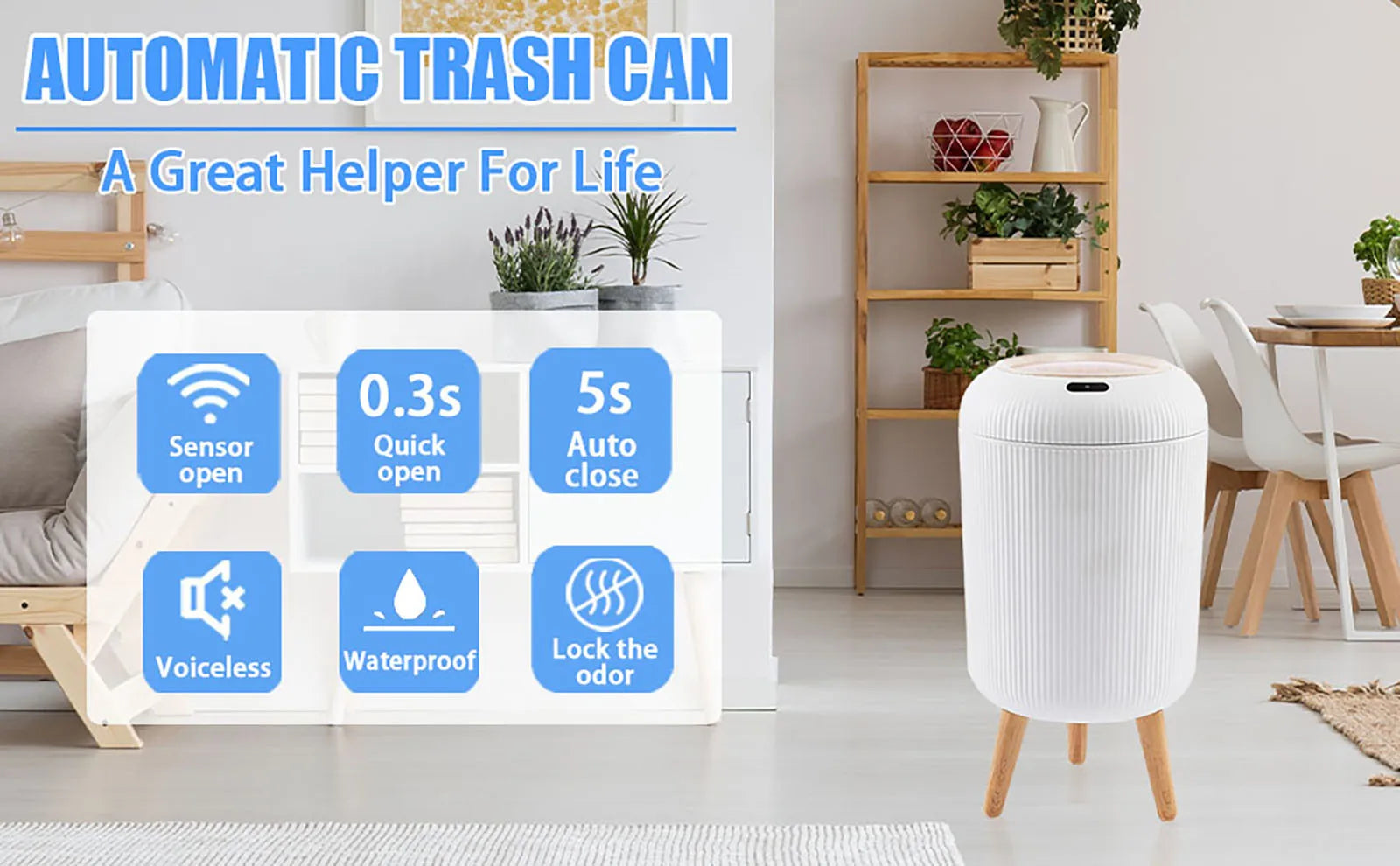 Motion Sensor Touchless Trash Can