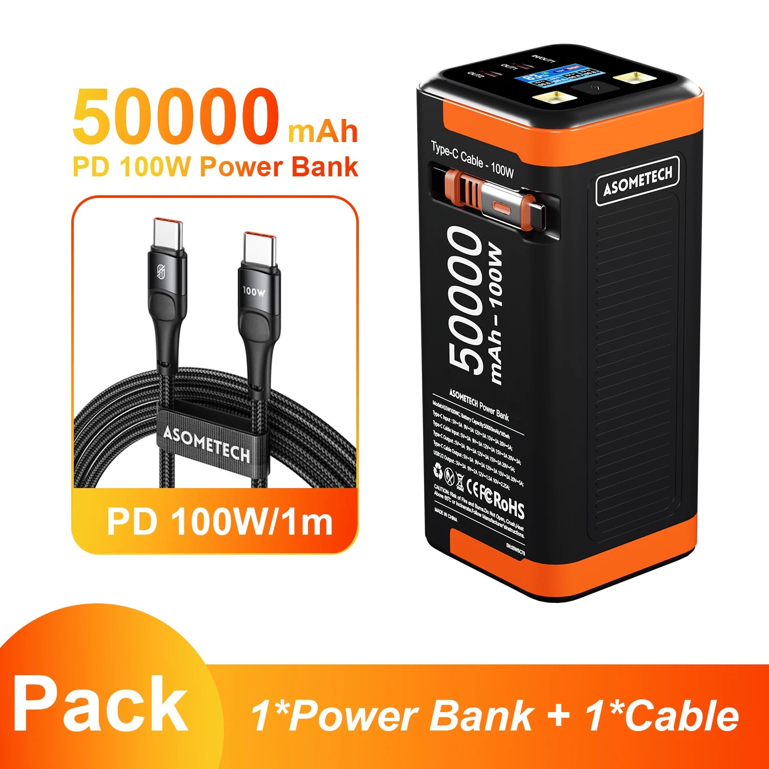 Power Bank 50000mAh 100W PD – Fast Charging