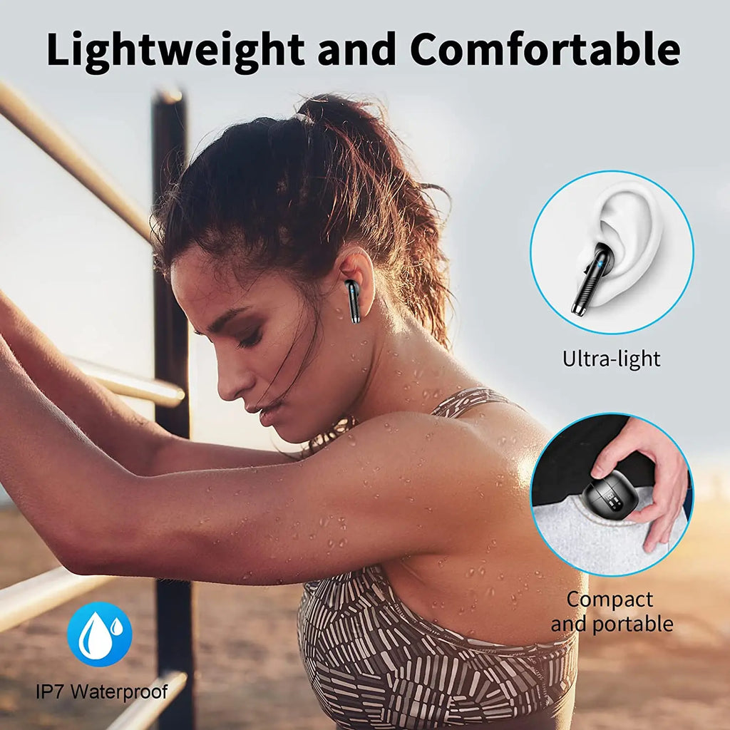 HE050A BT5.3 ENC Earbuds 40H LED IP7 Waterproof