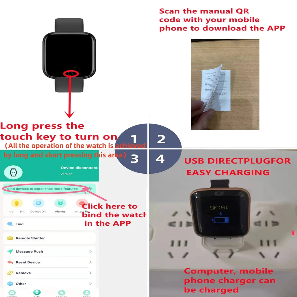 Smart Watch – Bluetooth Fitness & Sleep Monitor