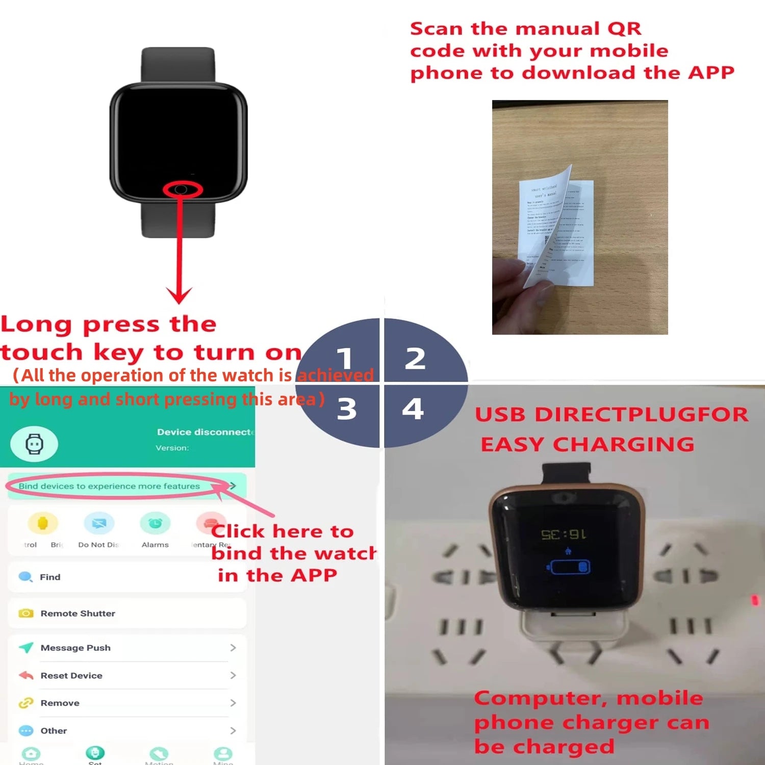 Smart Watch – Bluetooth Fitness & Sleep Monitor