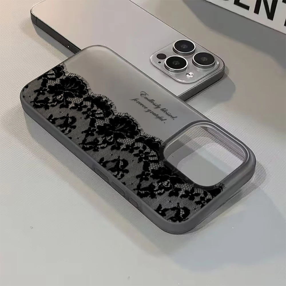 Black Lace Letter Case – Multi iPhone
