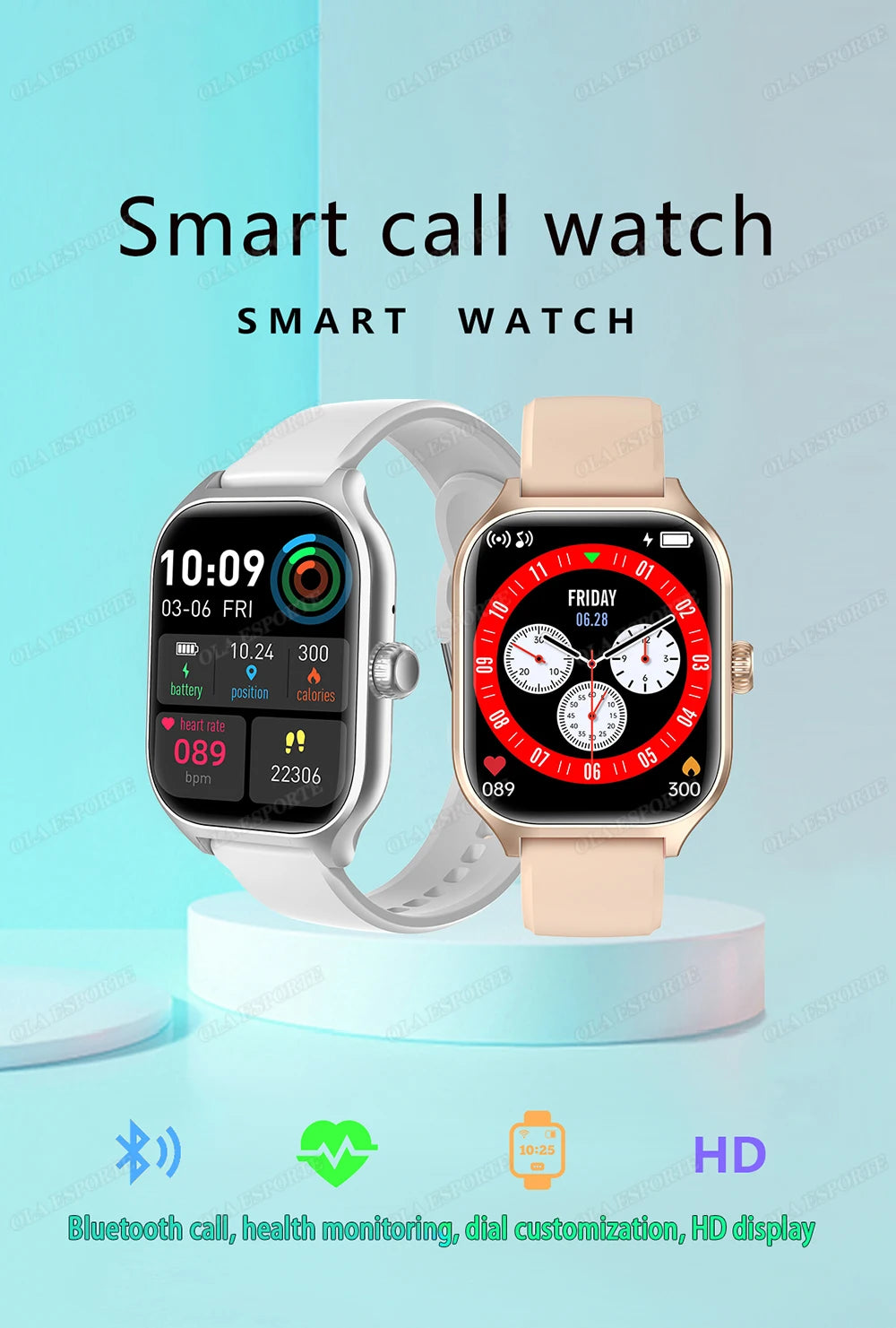 Smart Watch 2.01" HD – Bluetooth Call & Sports