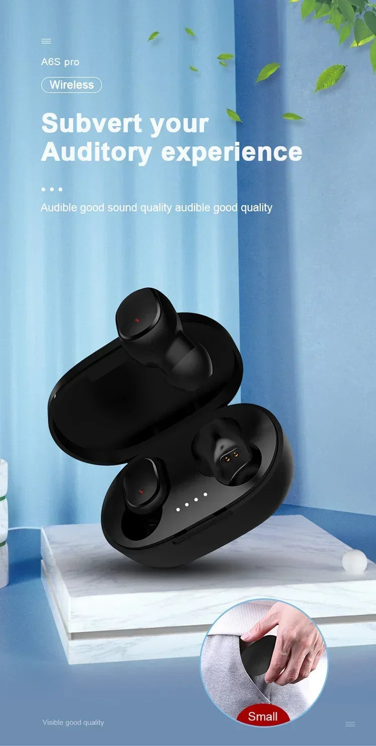 A6S TWS Sport Stereo Bluetooth Earbuds