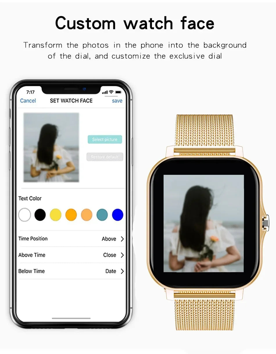 Smart Watch 1.44" – Bluetooth & Magnetic Charge