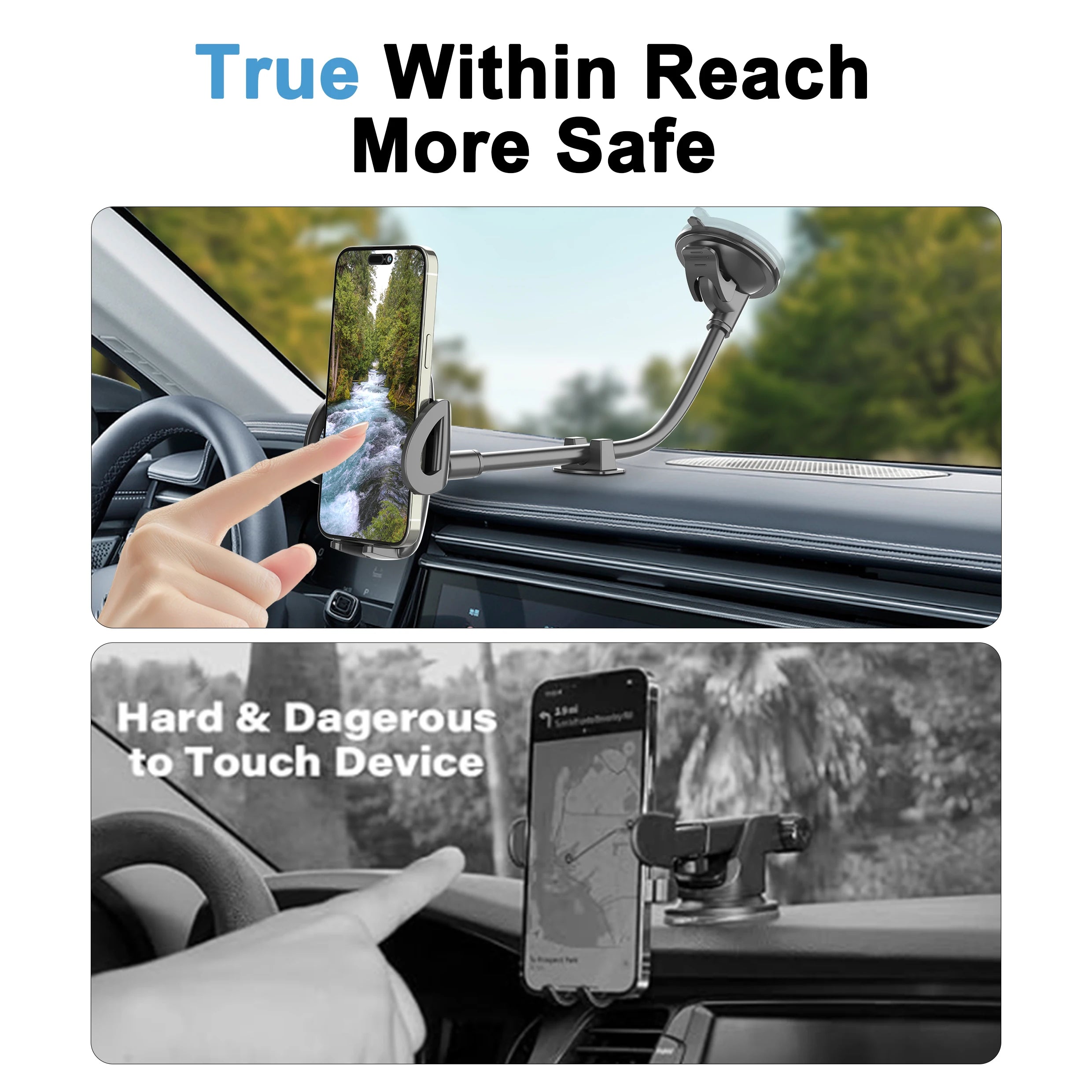 Gooseneck Car Phone Mount
