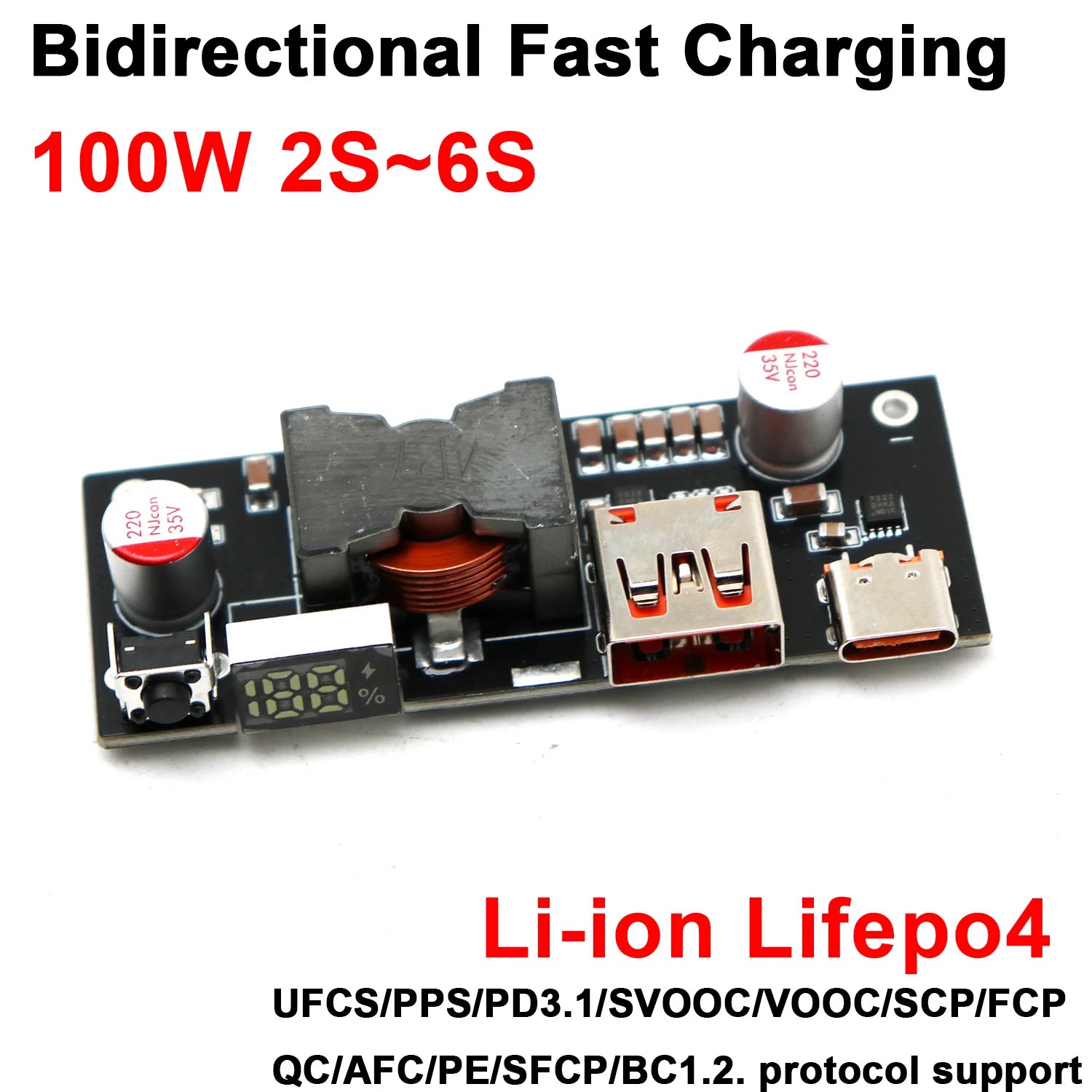Power Bank Module 100W PD – BMS Li-ion