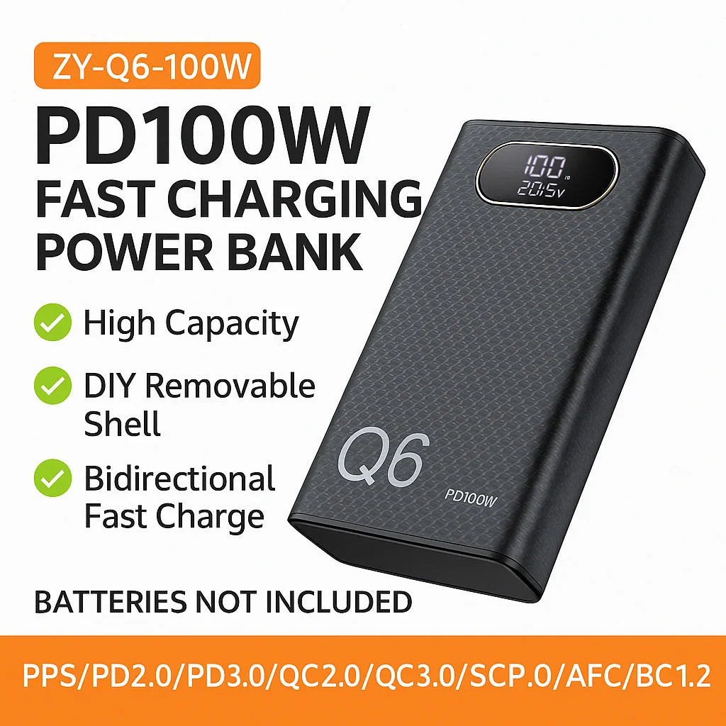 Power Bank DIY Kit 100W PD – No Soldering