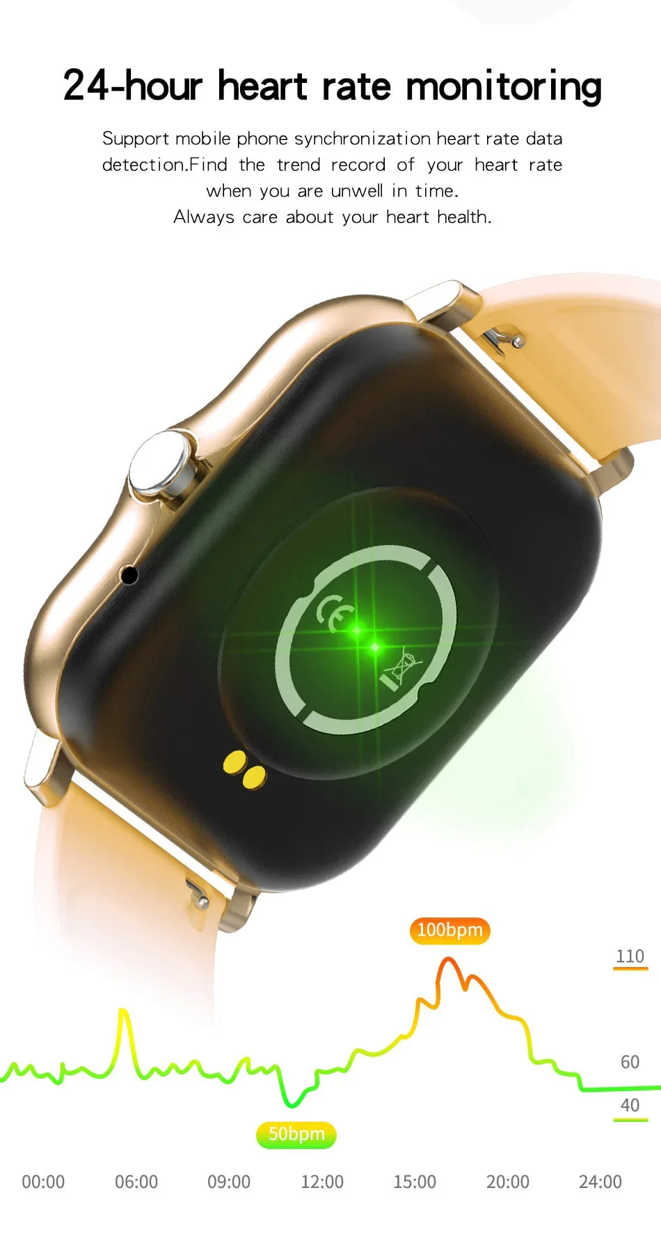 Smart Watch 1.44" – Bluetooth & Magnetic Charge
