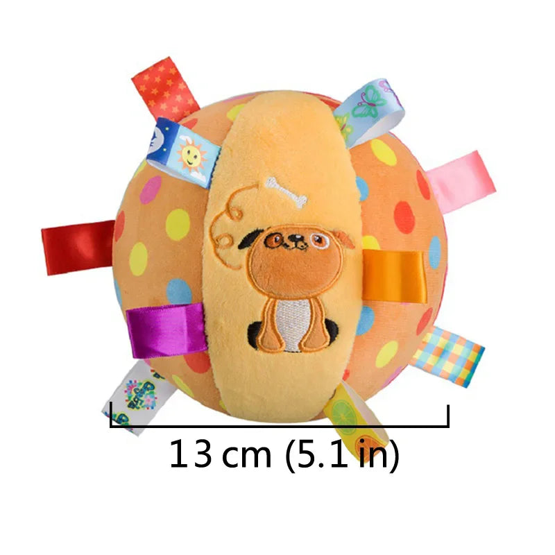 Interactive Plush Ball Dog Toy with Bells