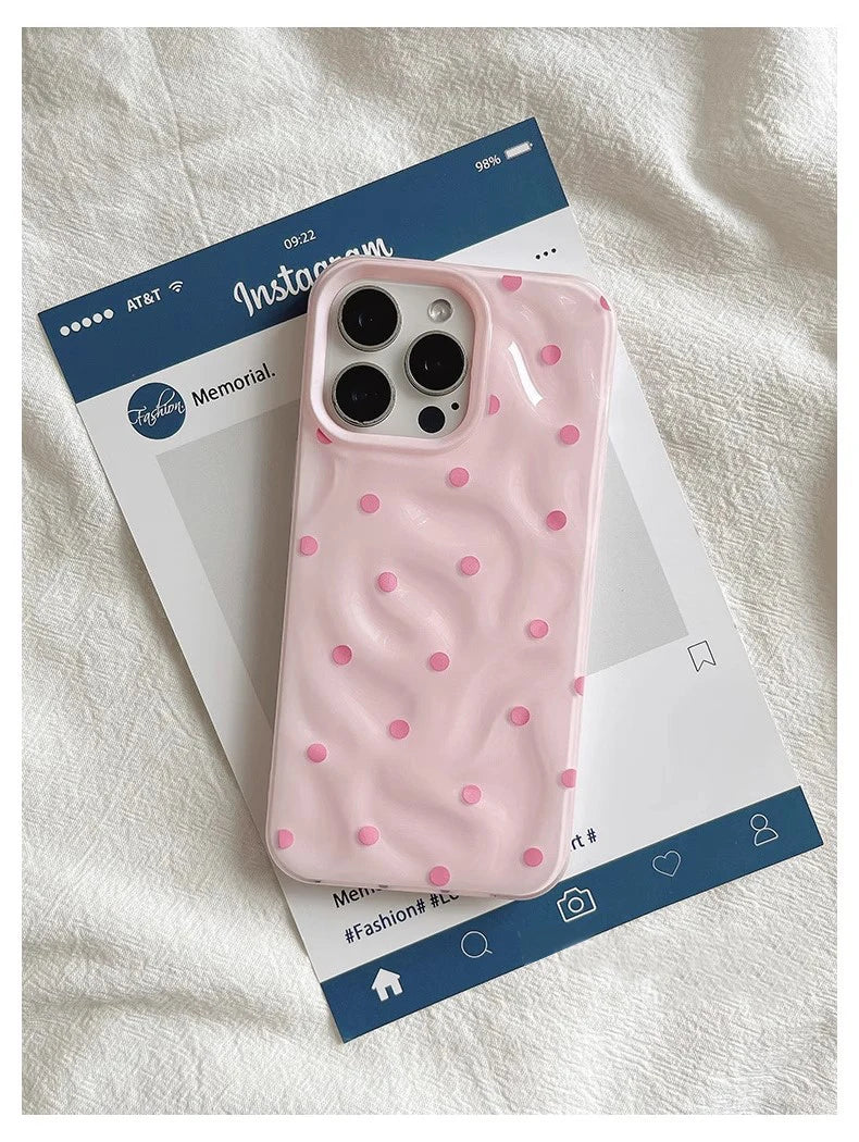 Love Polka Dot Silicone Case – Multi iPhone