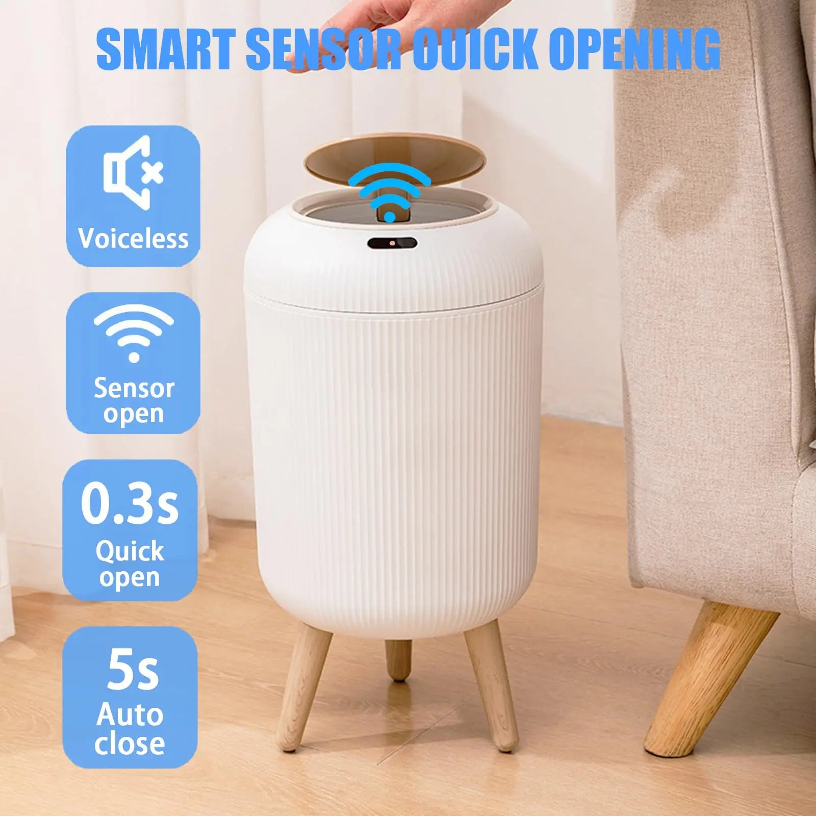 Motion Sensor Touchless Trash Can