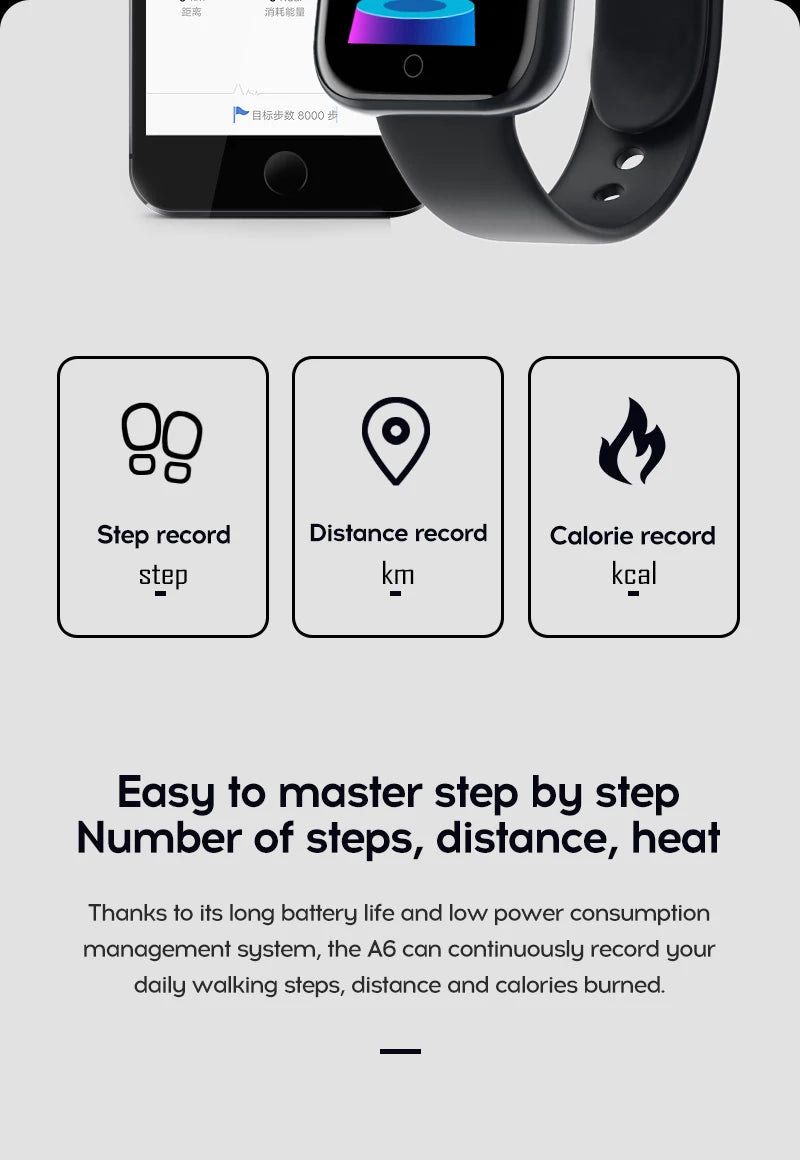 Smart Watch – Bluetooth Fitness & Sleep Monitor