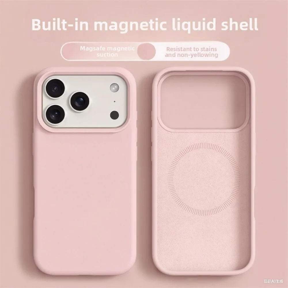 Magnetic Silicone Case – iPhone 16–17