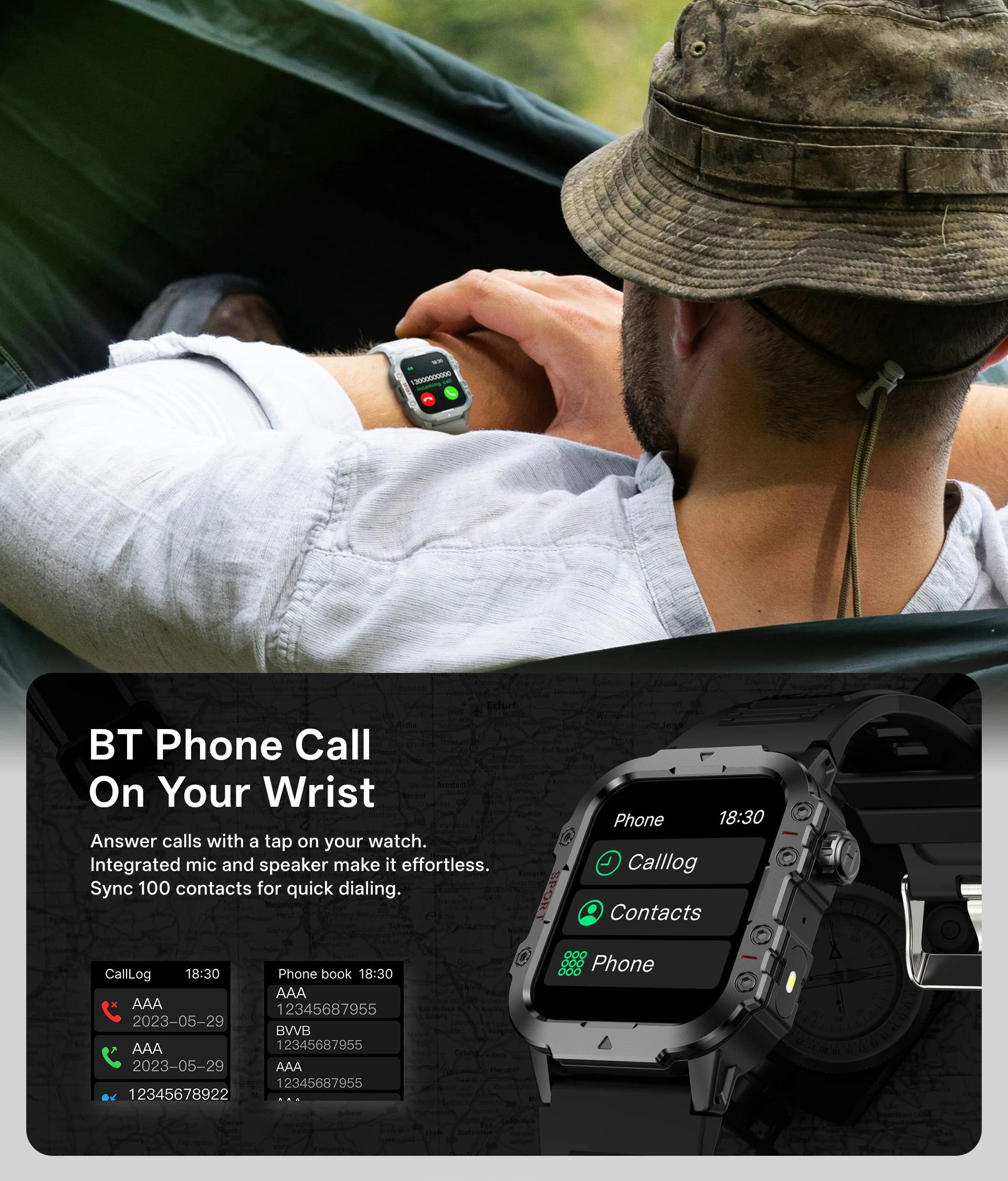 Smart Watch 1.44" – Bluetooth Call & Health