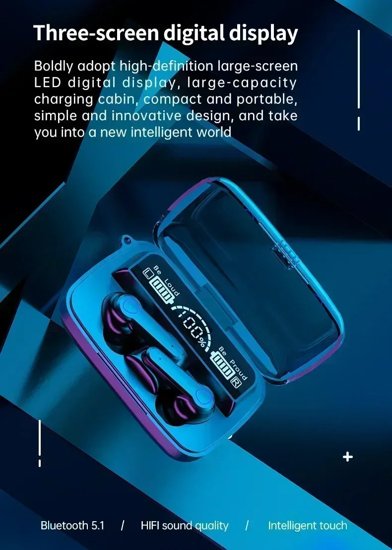 Touch Control TWS Earbuds LED Display Waterproof
