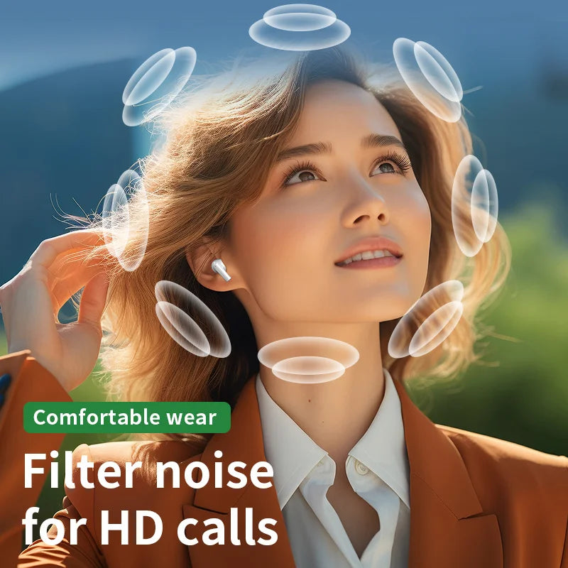Noise Cancelling Wireless Earbuds with Mic