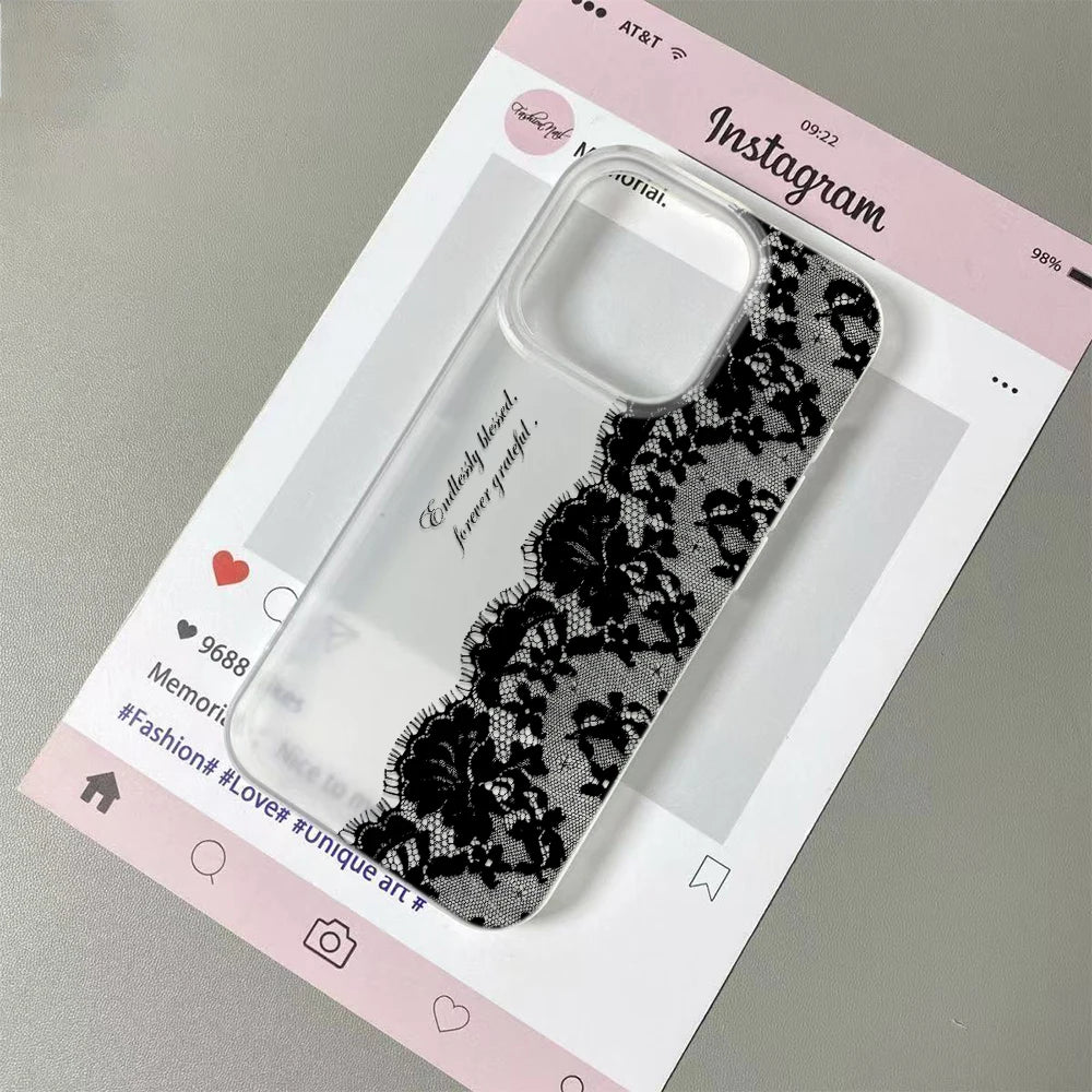 Black Lace Letter Case – Multi iPhone