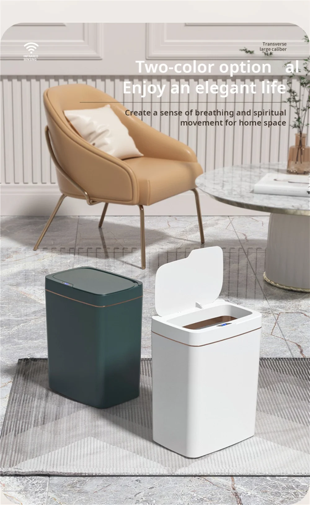 15L Smart Sensor Trash Can with Auto Bagging