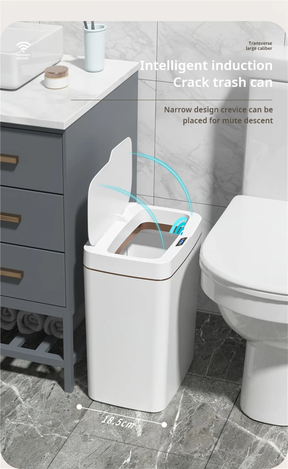 15L Smart Sensor Trash Can with Auto Bagging