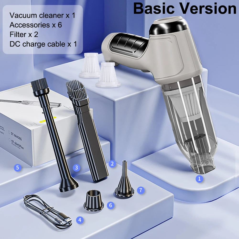 High-Power Wireless Car Vacuum – 95000Pa