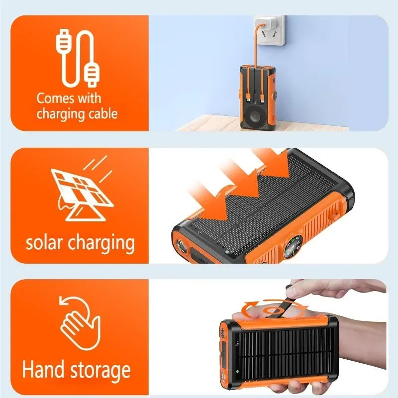 Solar Power Bank 20000mAh 22.5W – Hand Crank