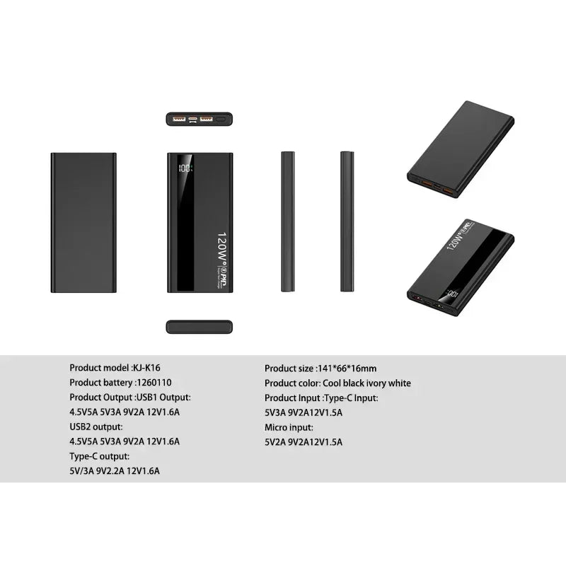 Power Bank 500000mAh 120W Fast Charging