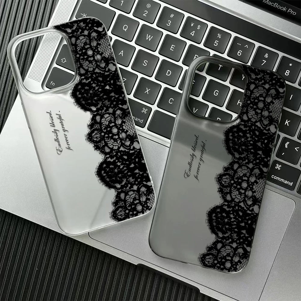 Black Lace Letter Case – Multi iPhone
