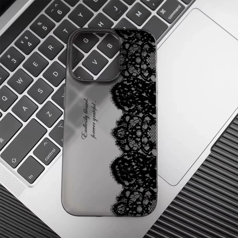 Black Lace Letter Case – Multi iPhone
