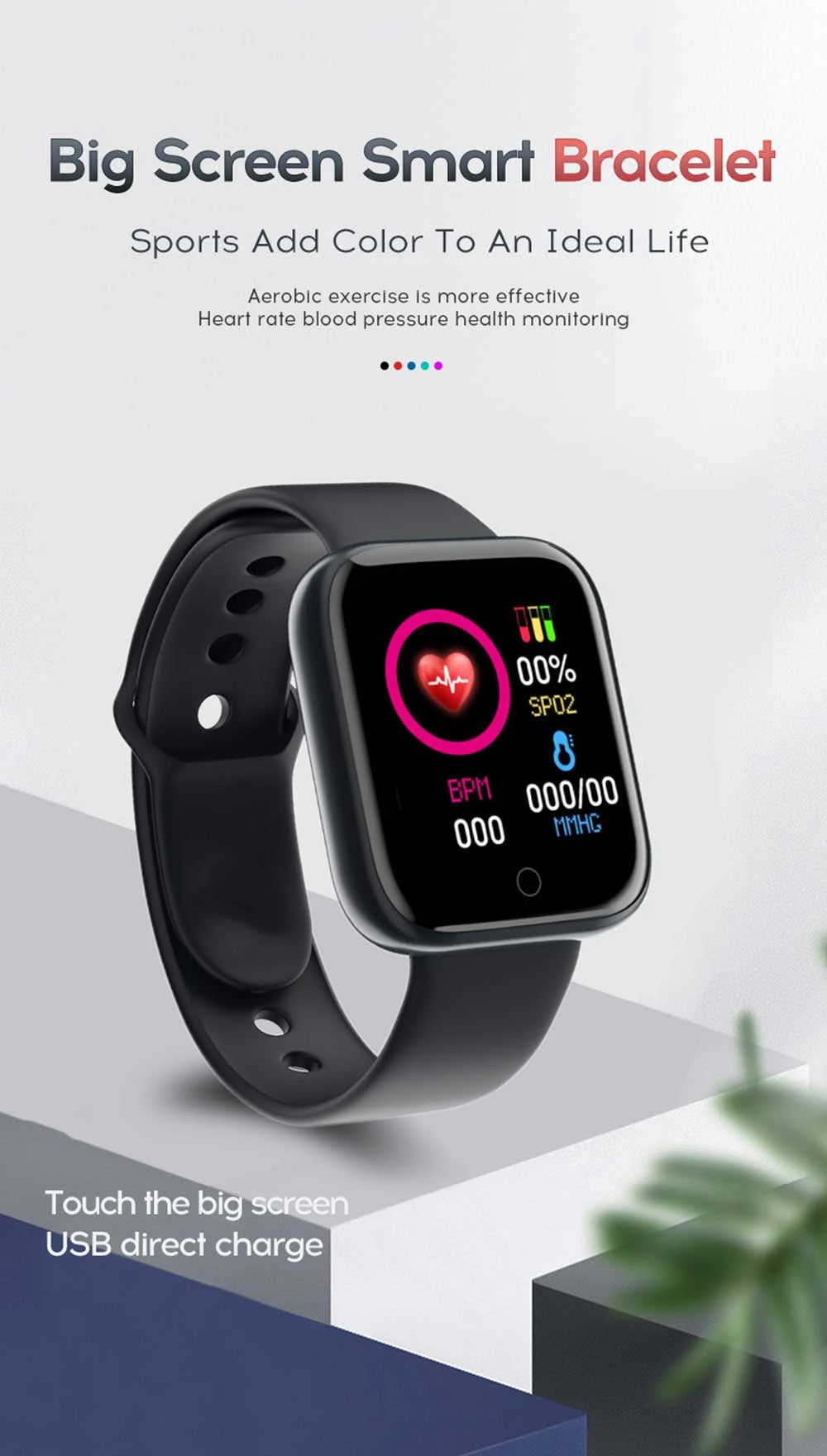 Smart Watch – Bluetooth Fitness & Sleep Monitor