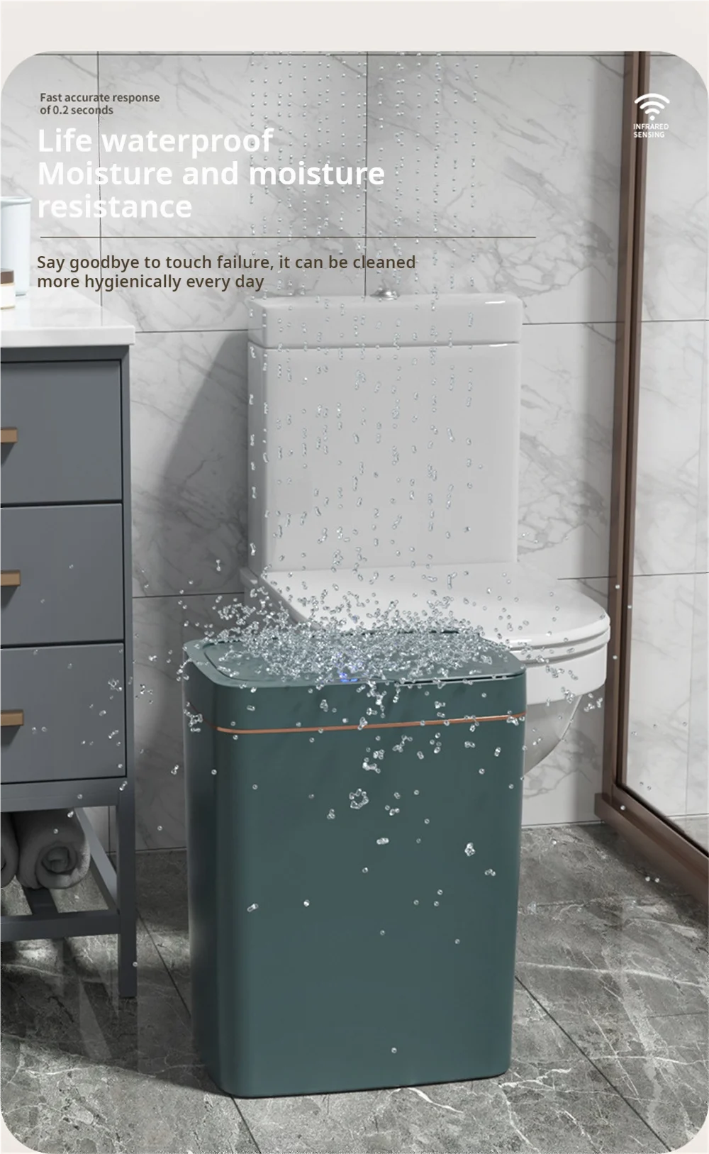15L Smart Sensor Trash Can with Auto Bagging