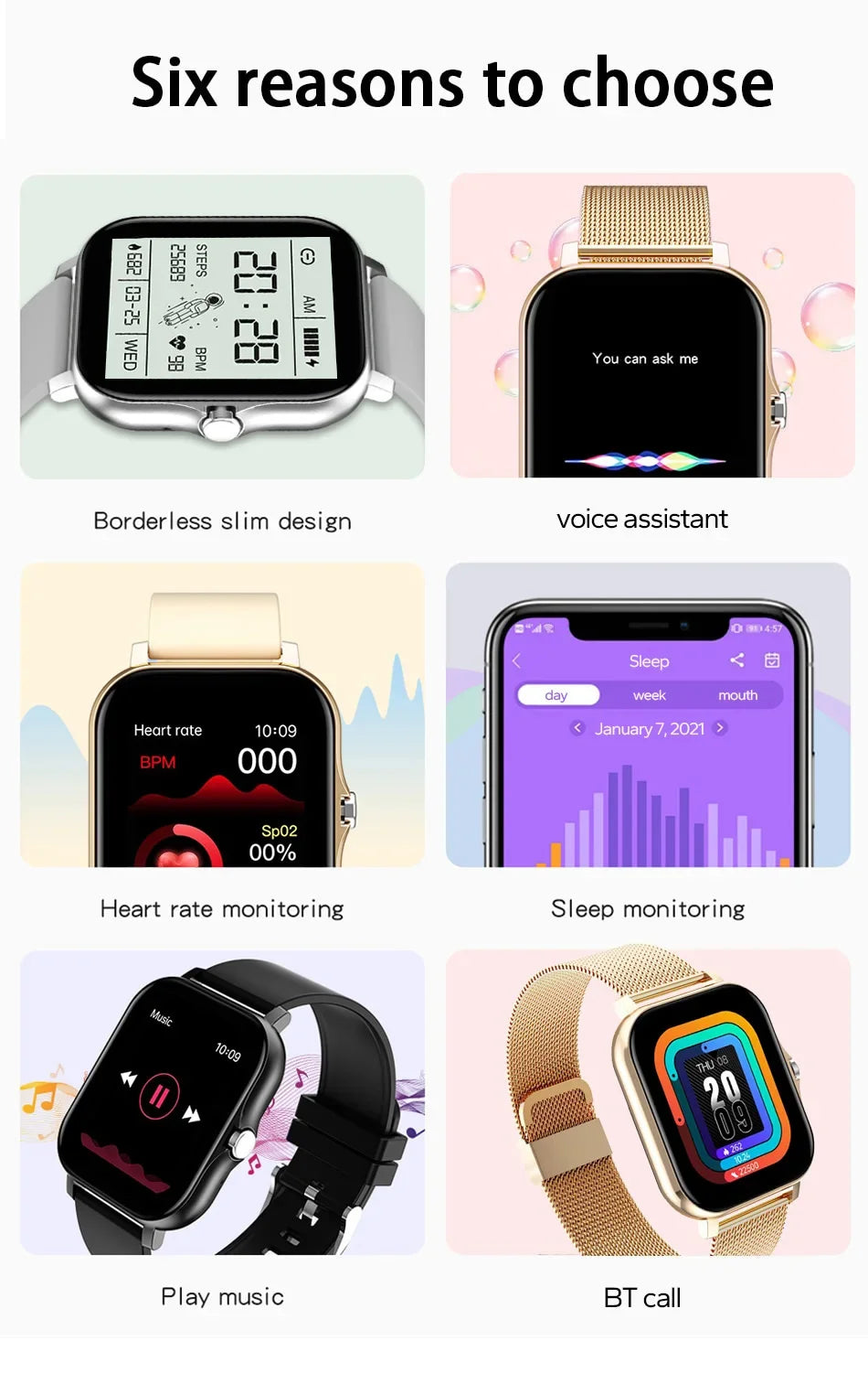 Smart Watch 1.44" – Bluetooth & Magnetic Charge