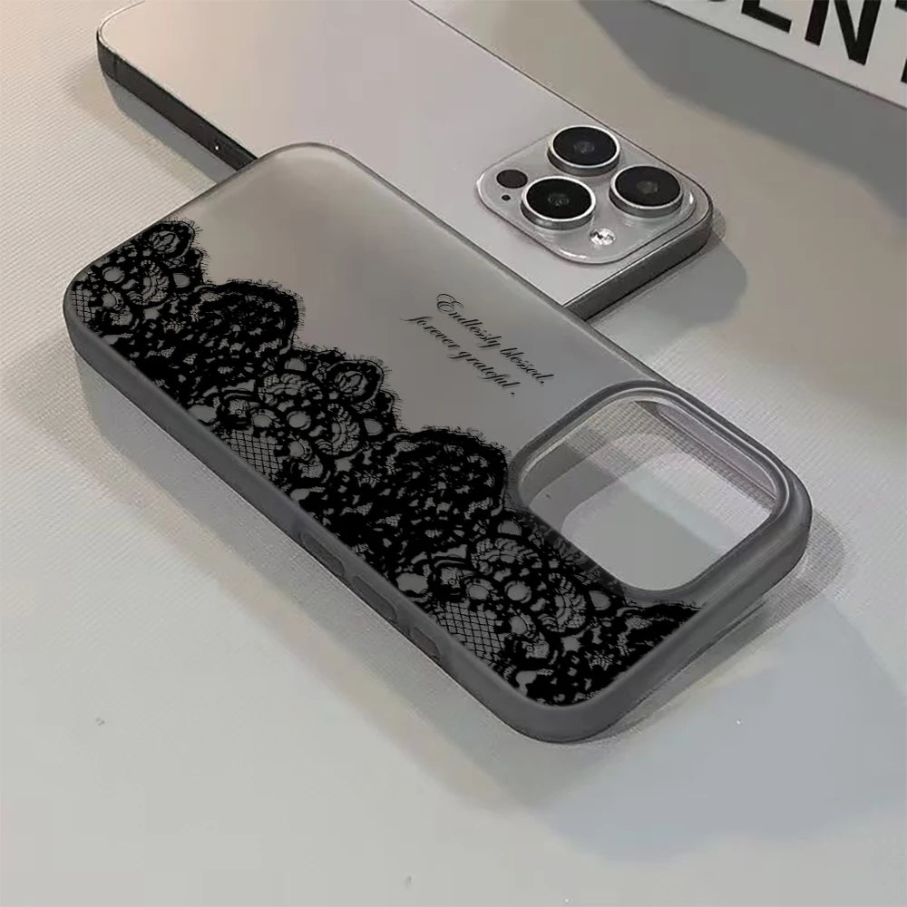 Black Lace Letter Case – Multi iPhone