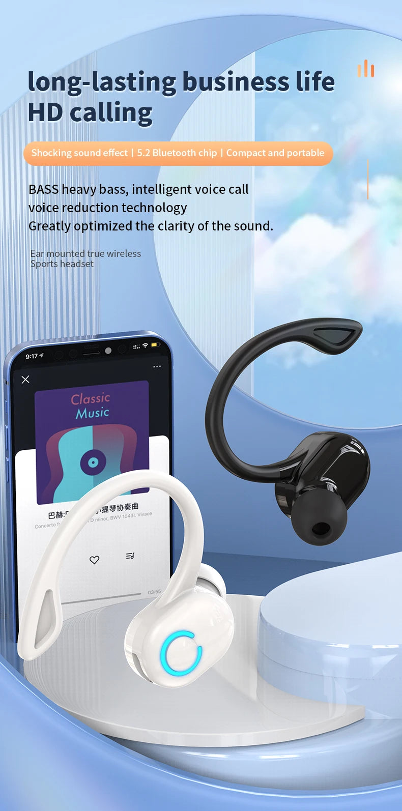 HiFi Bass Waterproof Noise Cancelling Earbuds