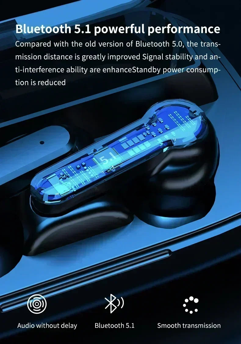Touch Control TWS Earbuds LED Display Waterproof