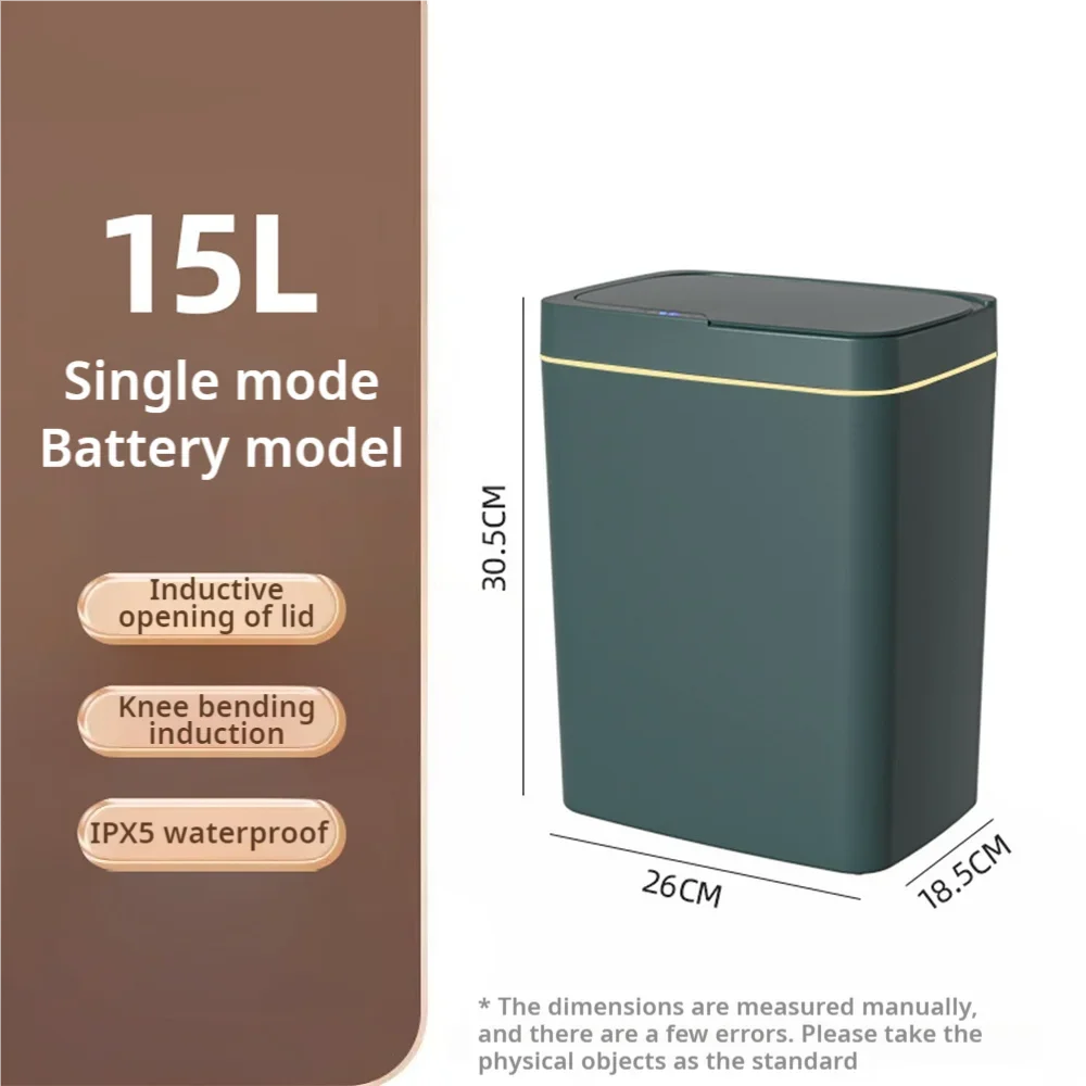 15L Smart Sensor Trash Can with Auto Bagging