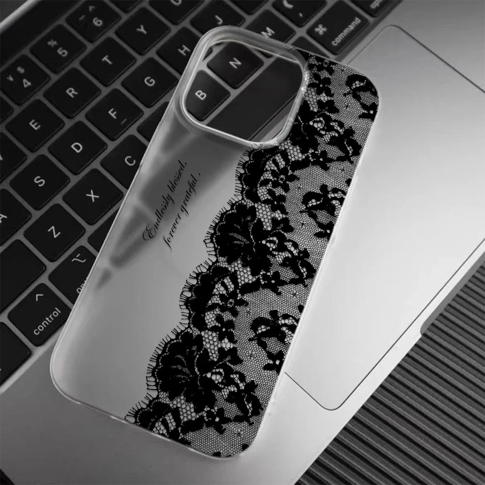 Black Lace Letter Case – Multi iPhone