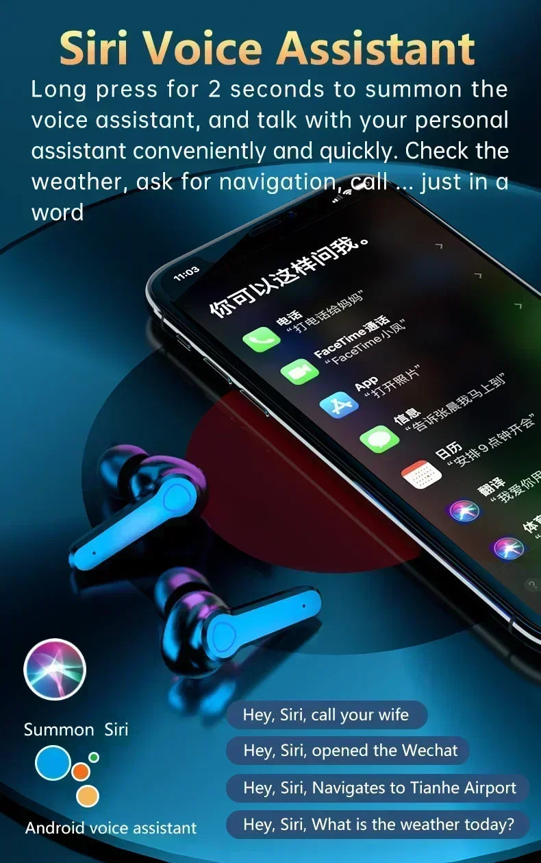 Touch Control TWS Earbuds LED Display Waterproof