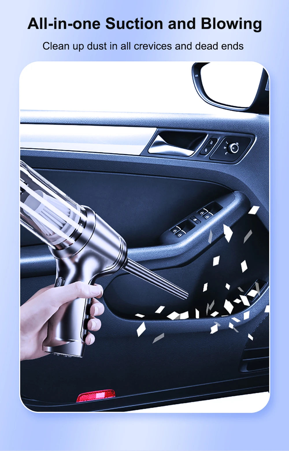 High-Power Wireless Car Vacuum – 95000Pa