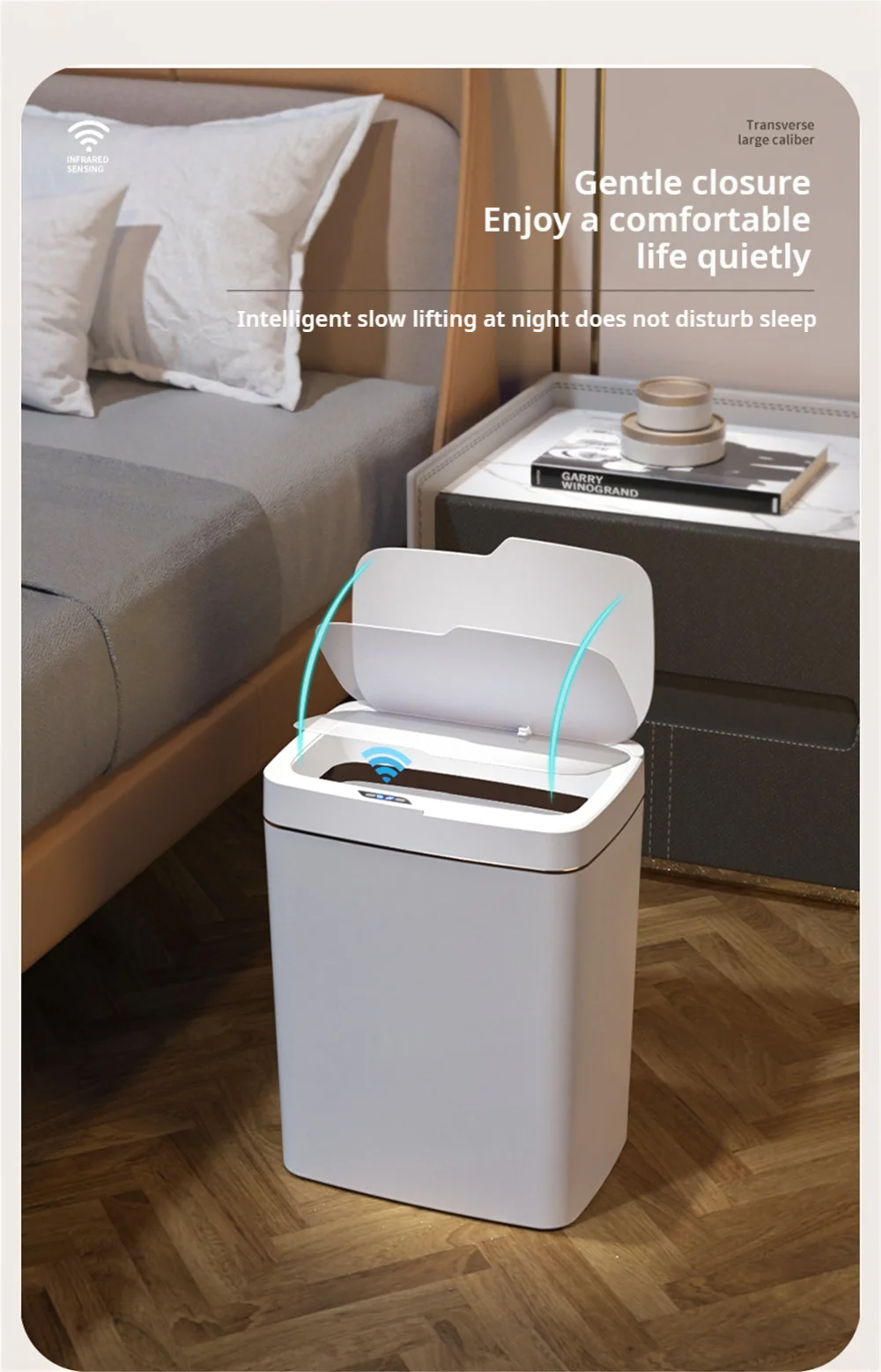 15L Smart Sensor Trash Can with Auto Bagging