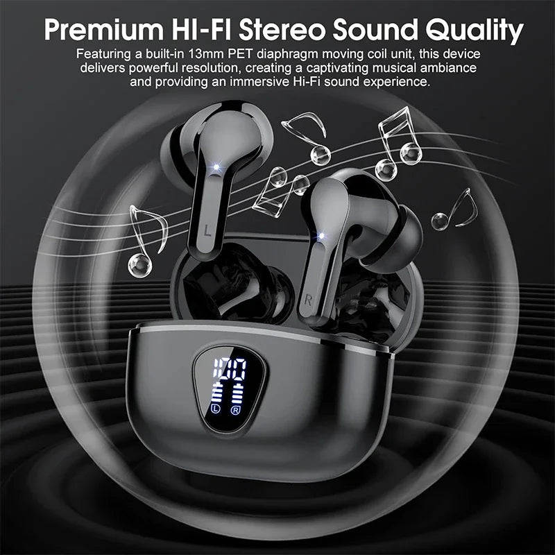 BT5.3 HiFi ENC Earbuds 48H LED IP7 Waterproof