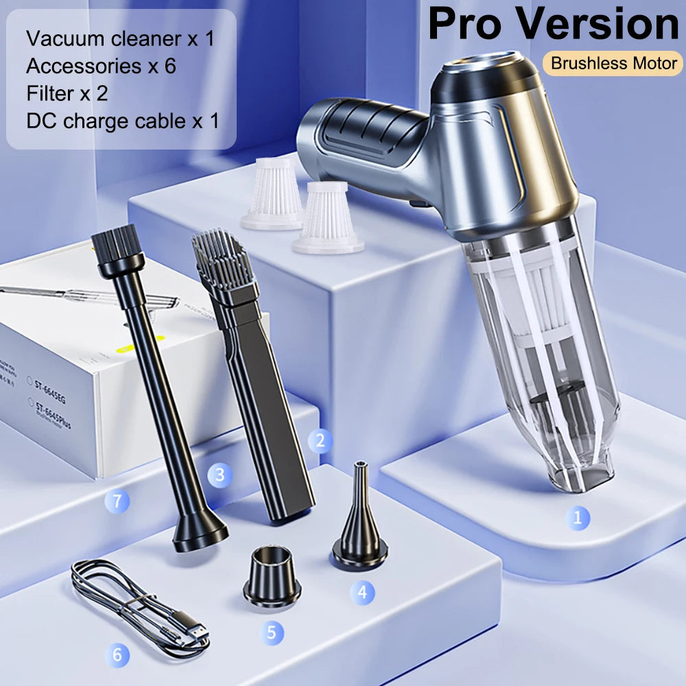 High-Power Wireless Car Vacuum – 95000Pa