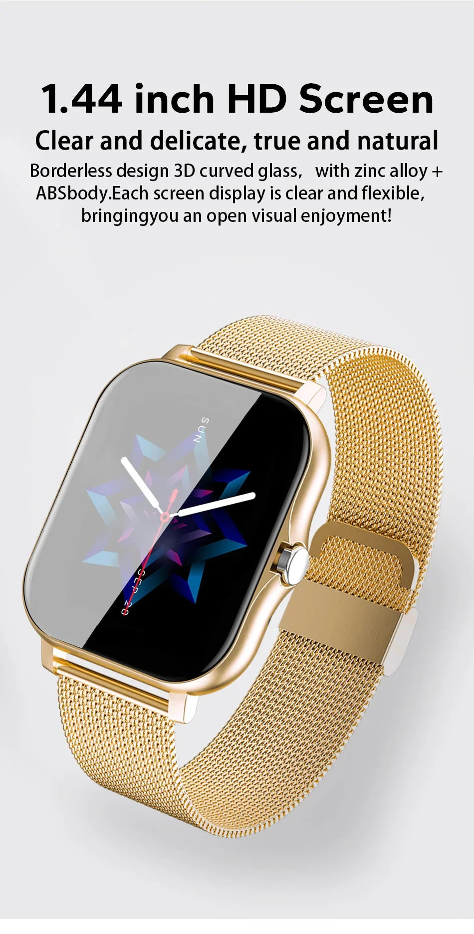Smart Watch 1.44" – Bluetooth & Magnetic Charge
